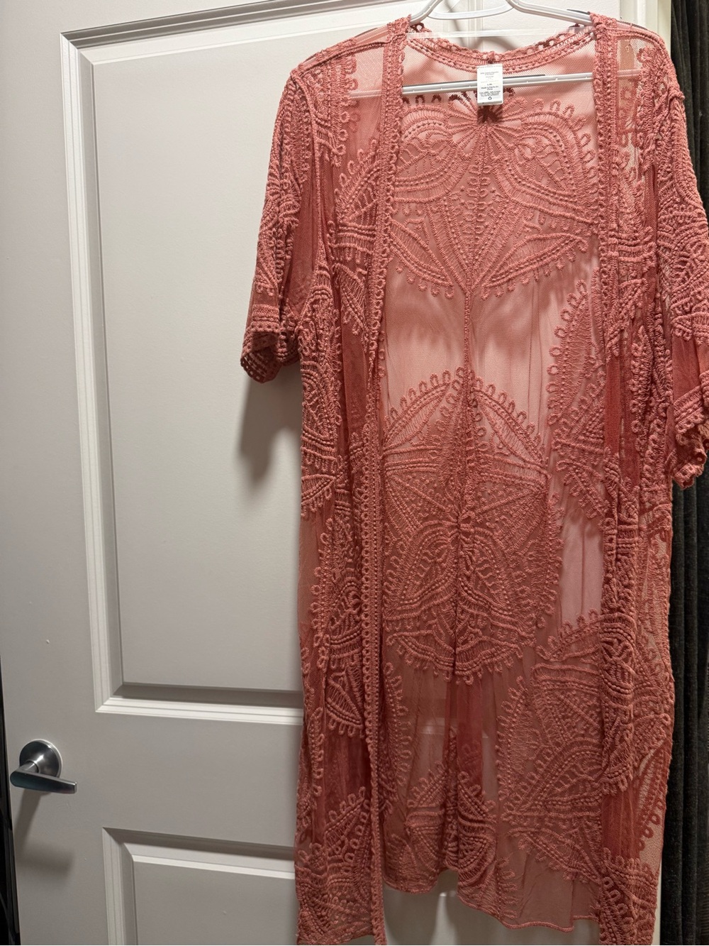 PINK Victoria's Secret Crochet Lace Kimono - Rose Pink